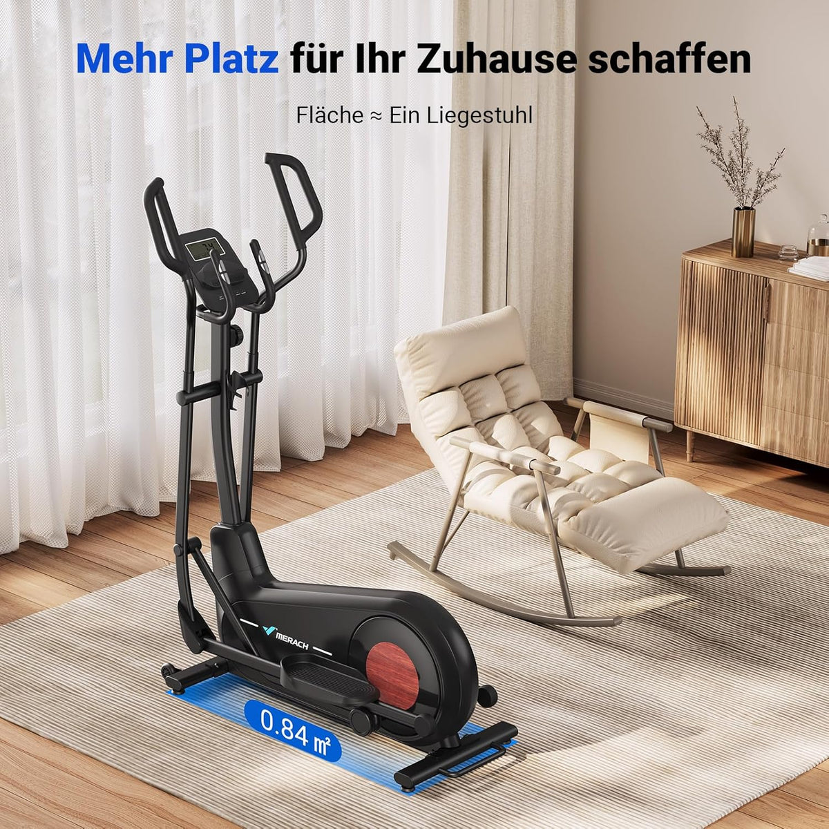 MERACH Heimtrainer Crosstrainer: Leise, Magnetisch, App, 8 Stufen, 160KG Kapazitätl