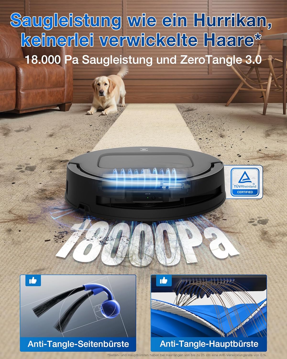 ECOVACS T80 Omni, 18,000Pa, OZMO Mop, Selbstreinigung, ZeroTangle 3.0, 40-75°C Wäschef