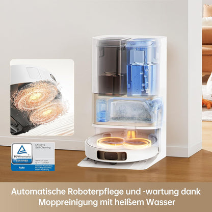 Dreame L10s Pro Ultra Heat, 7,000Pa, Heißwasser-Mopp, Teppicherkennung, Doppel-Mopp, Selbstreinigungf