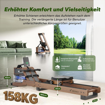MERACH Wasser-Rudergerät aus Holz: Klappbar & interaktiv für Zuhausel