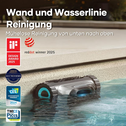 AIPER Scuba S1 Kabelloser Poolroboter, Boden & Wand, Navigation 2.0, 150 Min Laufzeit, bis 150㎡f