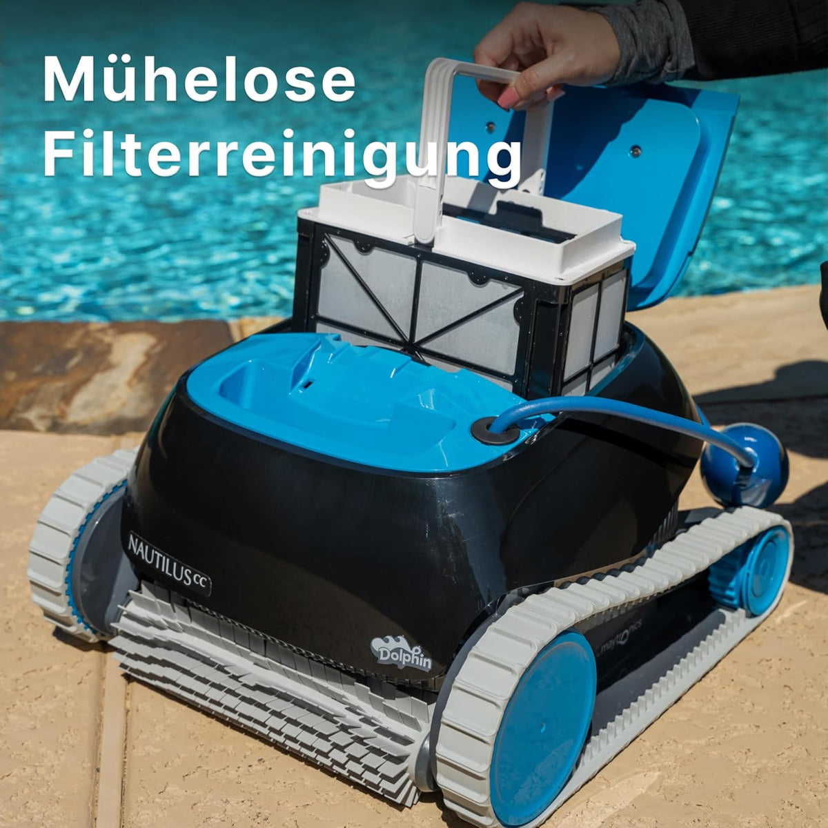 Dolphin Nautilus CC Poolroboter mit Kabel, Boden- und Wandreinigung, energiesparend, für Einbaupools bis 10 mf