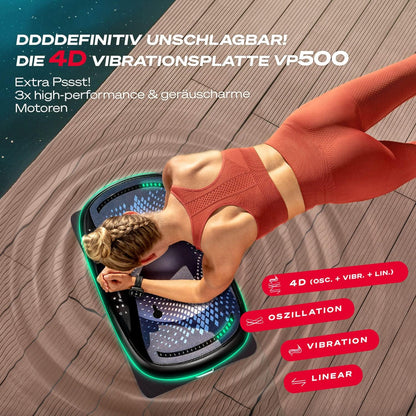 Sportstech 4D Vibrationsplatte: Smart LED, Bluetooth, Fitness & Yogal