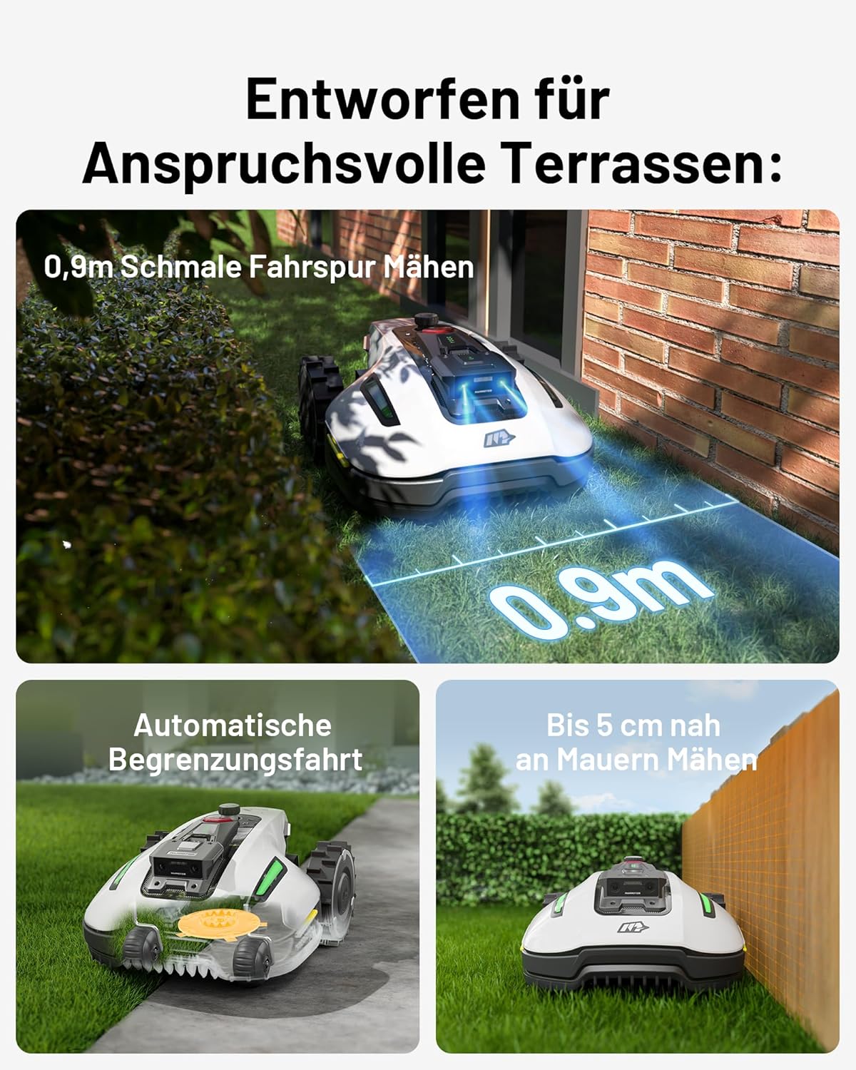 MAMMOTION YUKA Mini 500 Robotic Lawnmower, No Boundary Cable, 4G, Auto Mapping, 500m², 50% Inclinef