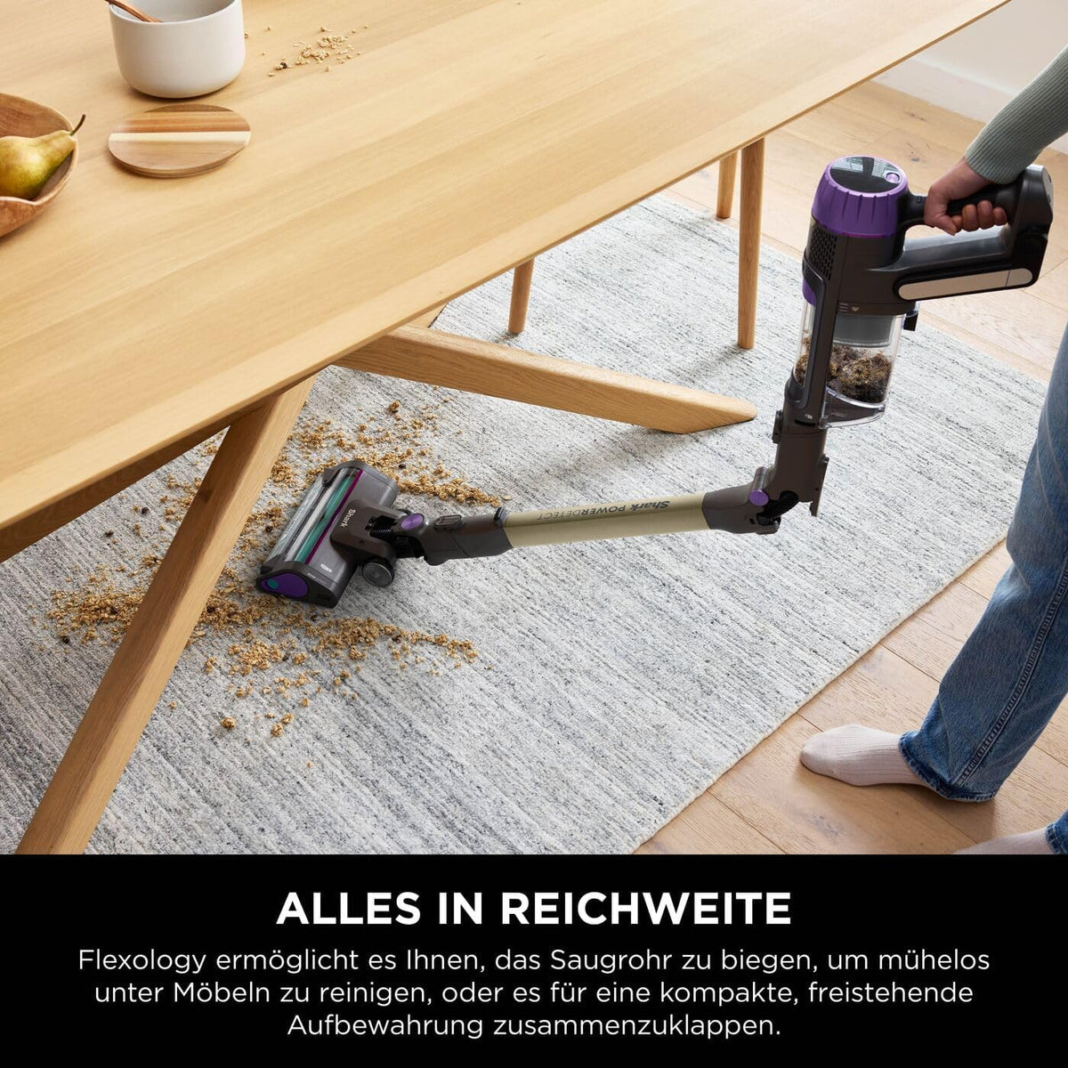 Shark PowerDetect Akku-Staubsauger: Auto-Entleerung, DuoClean Detect, Anti-Hair Wrap, Geruchsschutz, Graud