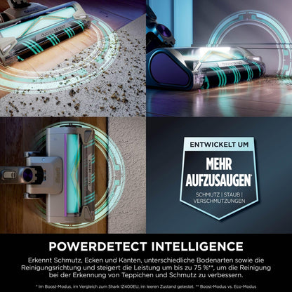Shark PowerDetect Akku-Staubsauger: Auto-Entleerung, DuoClean Detect, Anti-Hair Wrap, Geruchsschutz, Graud