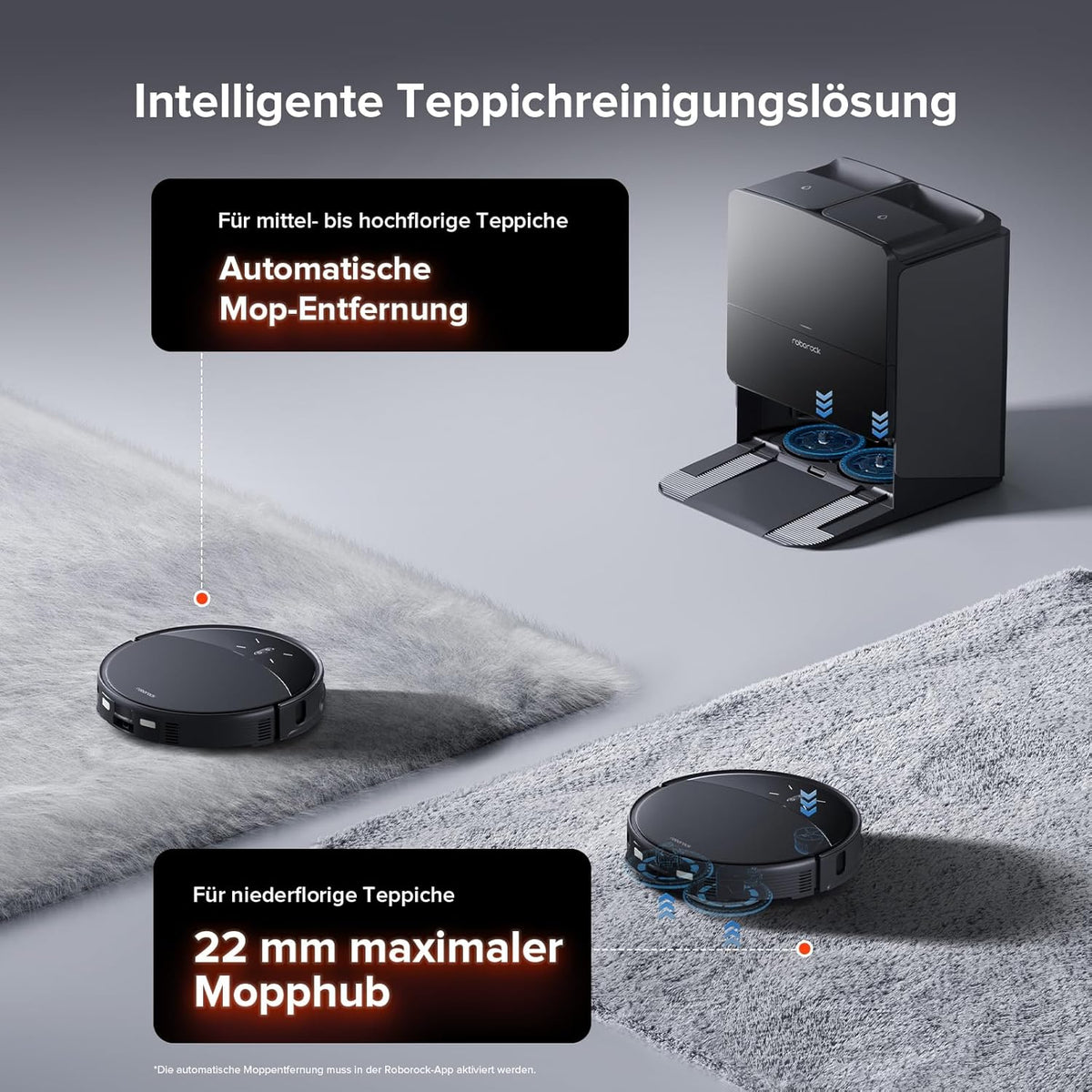 roborock Saros 10R Saugroboter mit Wischfunktion, ultraflach, StarSight 2.0, Zero-Tangle, Multifunktions-Dockd