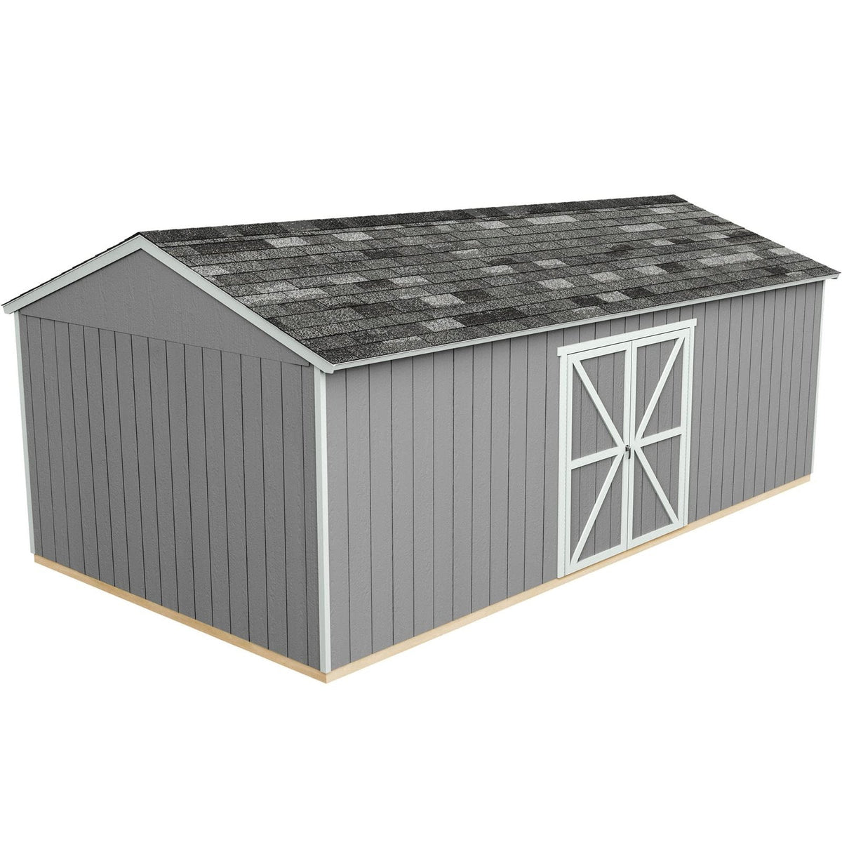 Handy Home Products Astoria 12×24 Do-It-Yourself Wooden Storage Shed Brown Without Floor