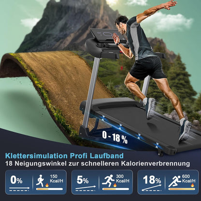 Kitopa Laufband: Hochgeschwindig, 7 PS, große Lauffläche, klappbarl