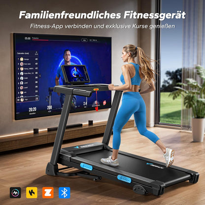 MERACH Klappbares Laufband: 2,5 PS, Steigung, 0,8–12 km/h für Zuhausel