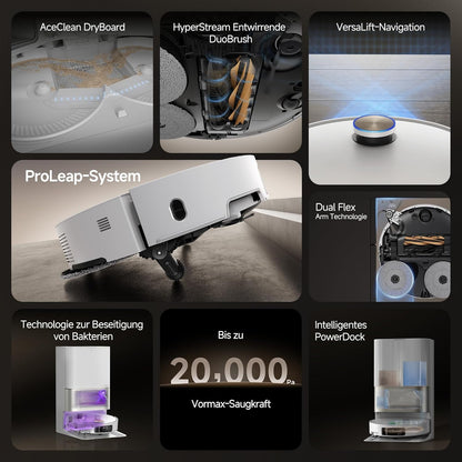 dreame X50 Ultra Complete Saugroboter: Intelligente Wischfunktion, 20.000 Pa, Hindernisüberwindungd
