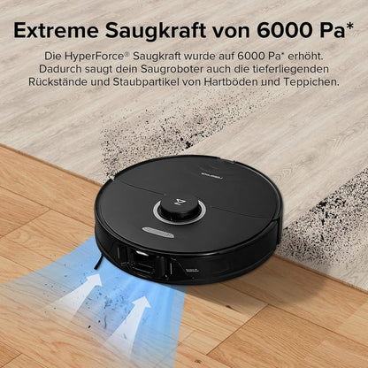 Roborock S8, 6000Pa, Doppelbürste, 3D Hindernisvermeidung, Alexa-kompatibel, Tierhaaref