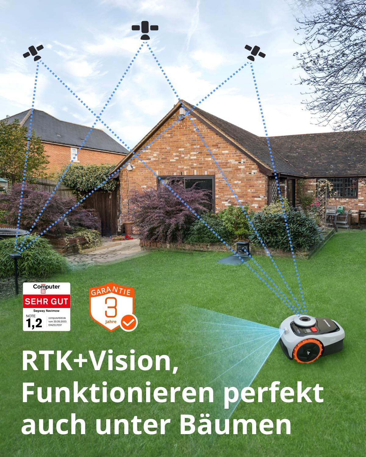 Navimow i105E Mähroboter 500 m², RTK+Vision, Igelschutz & KIf