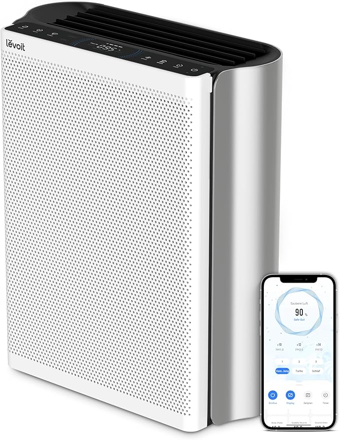 LEVOIT EverestAir Luftreiniger: Große Räume, Allergiker, Smart WiFi, Alexa, Leise 26dBd