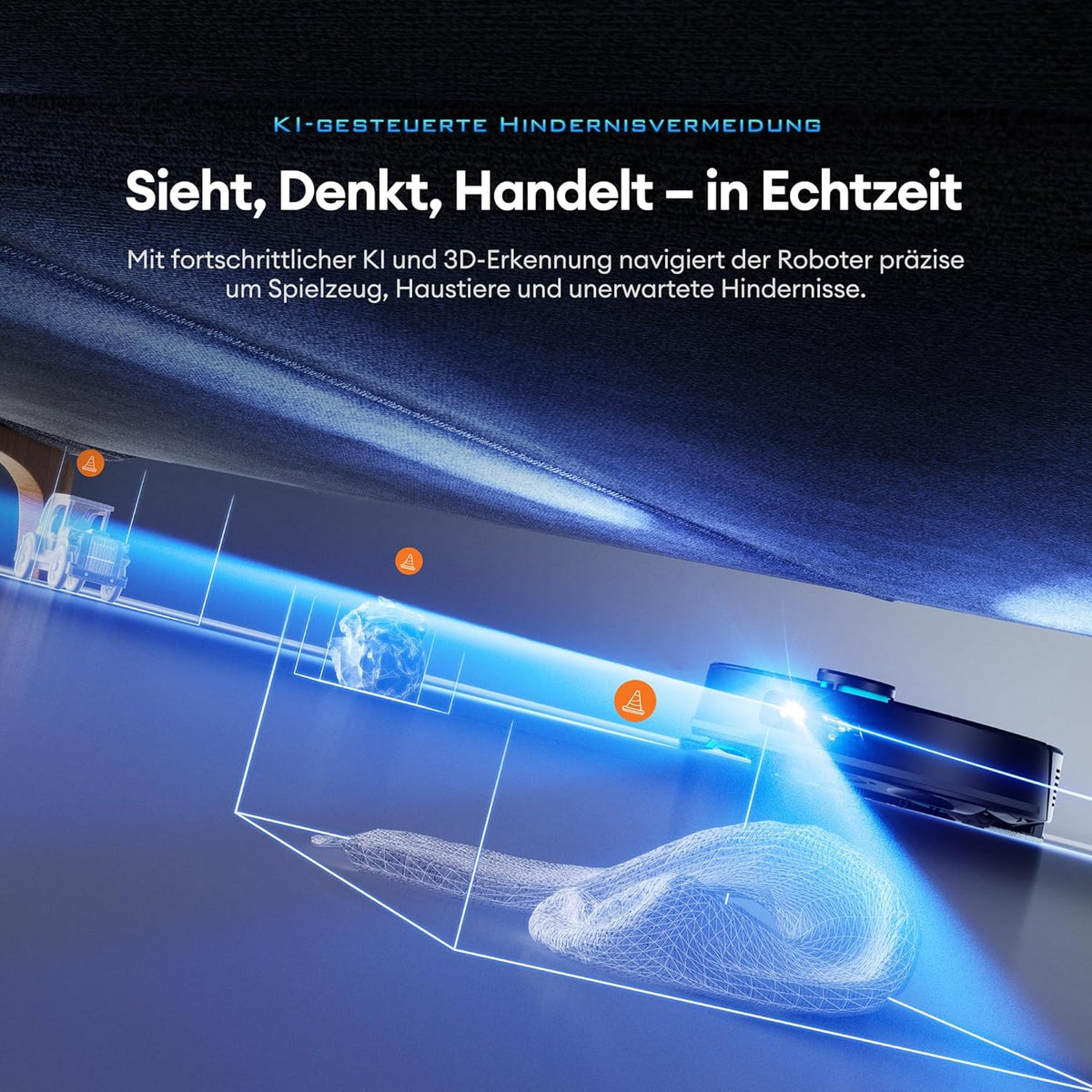 Ultenic T20 Pro Saugroboter mit Wischfunktion, 8000 Pa, AI-Navigation, Selbstreinigung, Tierhaared