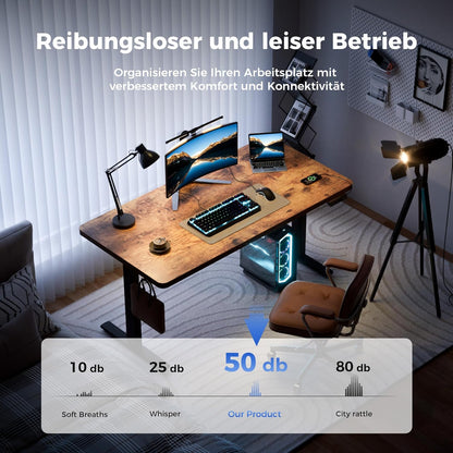 Agliestic Ergonomischer Höhenverstellbarer Steh-Sitz-Schreibtisch 160x80cm Doppelmotor Memory-Steuerung Homeofficed