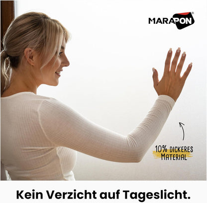 MARAPON® Matt Blickdichte Fensterfolie – Selbsthaftend für Privatsphäre, UV-Schutz, Milchglas-Effektd