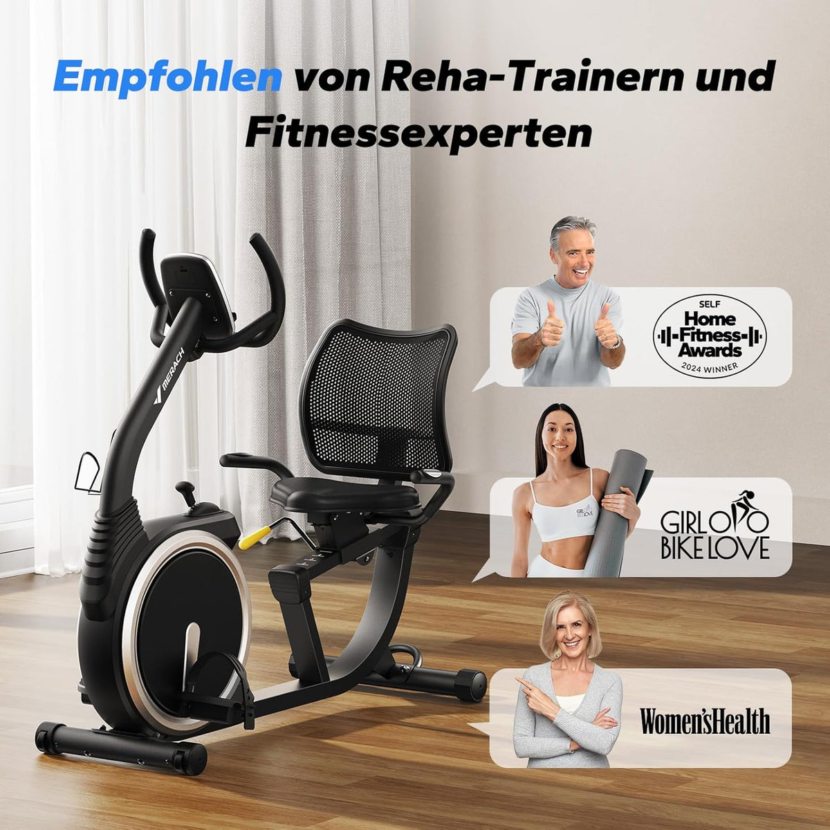 MERACH Recumbent Exercise Bike for Home Cardio Workout with Bluetoothl