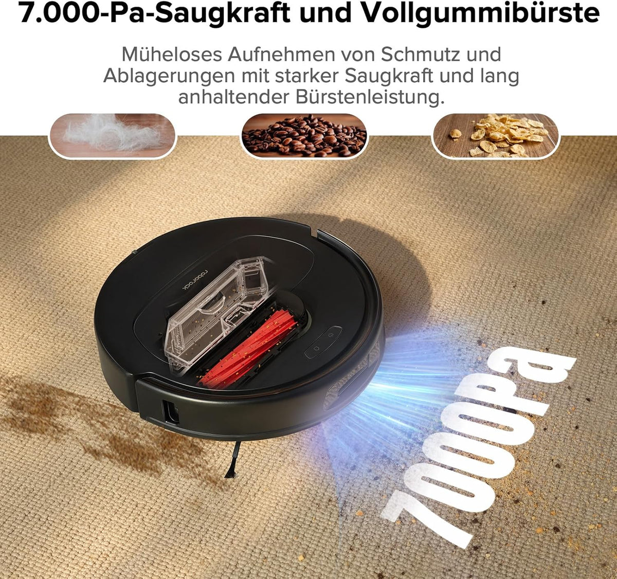 Roborock Qrevo Pro Set, 7000 Pa, FlexiArm™, 60 °C Moppreinigungf