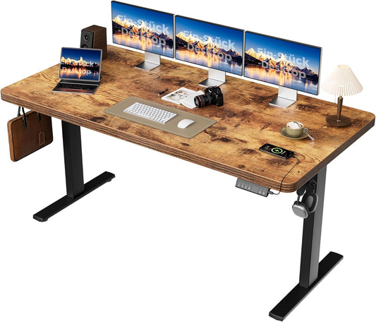 Agliestic Ergonomischer Höhenverstellbarer Steh-Sitz-Schreibtisch 160x80cm Doppelmotor Memory-Steuerung Homeofficed