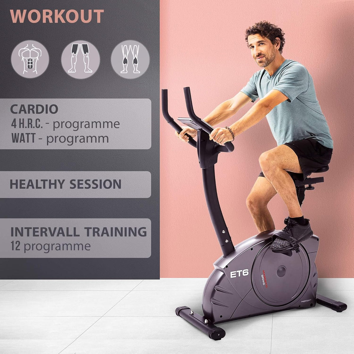 Christopeit ET 6: Ergometer mit 24 Stufen, 12 kg Bremssystem, 150 kg Traglastl