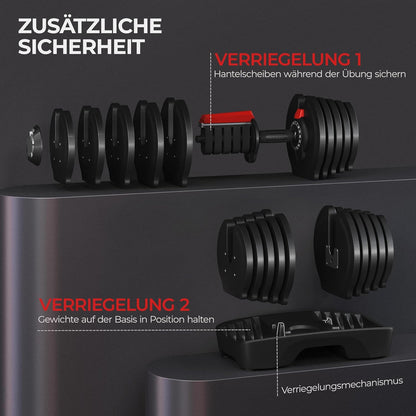 Yaheetech Verstellbare Hantel: 12/16‑in‑1 Schnellverstellung fürs Home‑Gyml