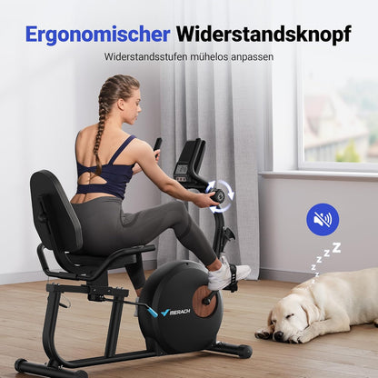 MERACH Liegeergometer: Heimtrainer mit Bluetooth und verstellbarer Rückenlehnel