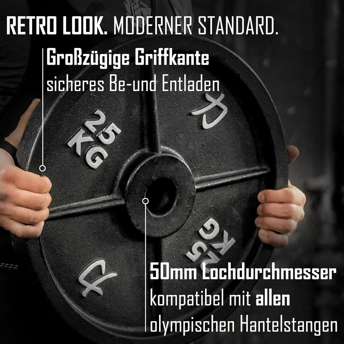 Strength Shop Gusseisen Hantelscheiben: Robuste 50mm Gewichtsscheiben für Langhantell