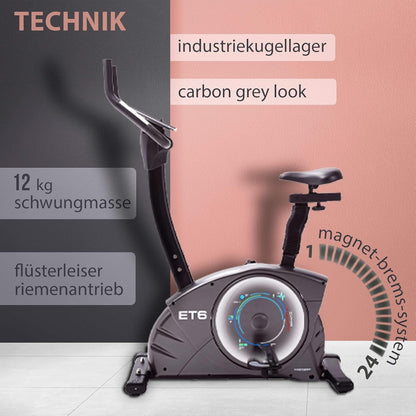 Christopeit ET 6: Ergometer mit 24 Stufen, 12 kg Bremssystem, 150 kg Traglastl