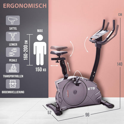 Christopeit ET 6: Ergometer mit 24 Stufen, 12 kg Bremssystem, 150 kg Traglastl