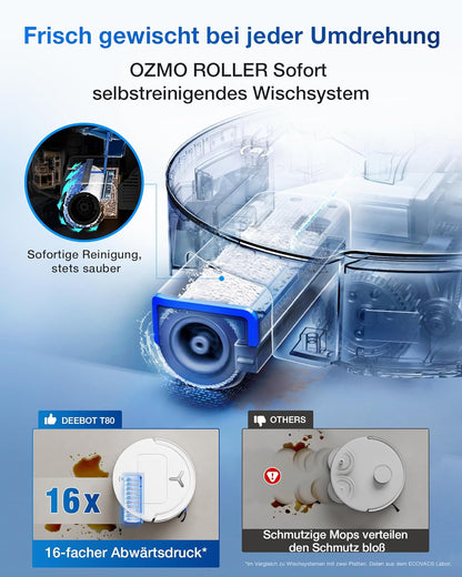 ECOVACS T80 Omni, 18,000Pa, OZMO Mop, Selbstreinigung, ZeroTangle 3.0, 40-75°C Wäschef