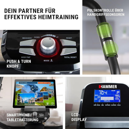 Hammer Cardio XT6/XT7 Ergometer Heimtrainer Fahrrad mit Bluetooth & Appl