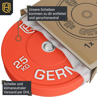 HQ Germany Premium Bumper Plates: 50mm Hantelscheiben Setl