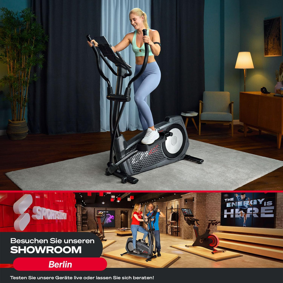 Sportstech CX2: Crosstrainer mit App, 27 kg Schwungmasse & Generatorl