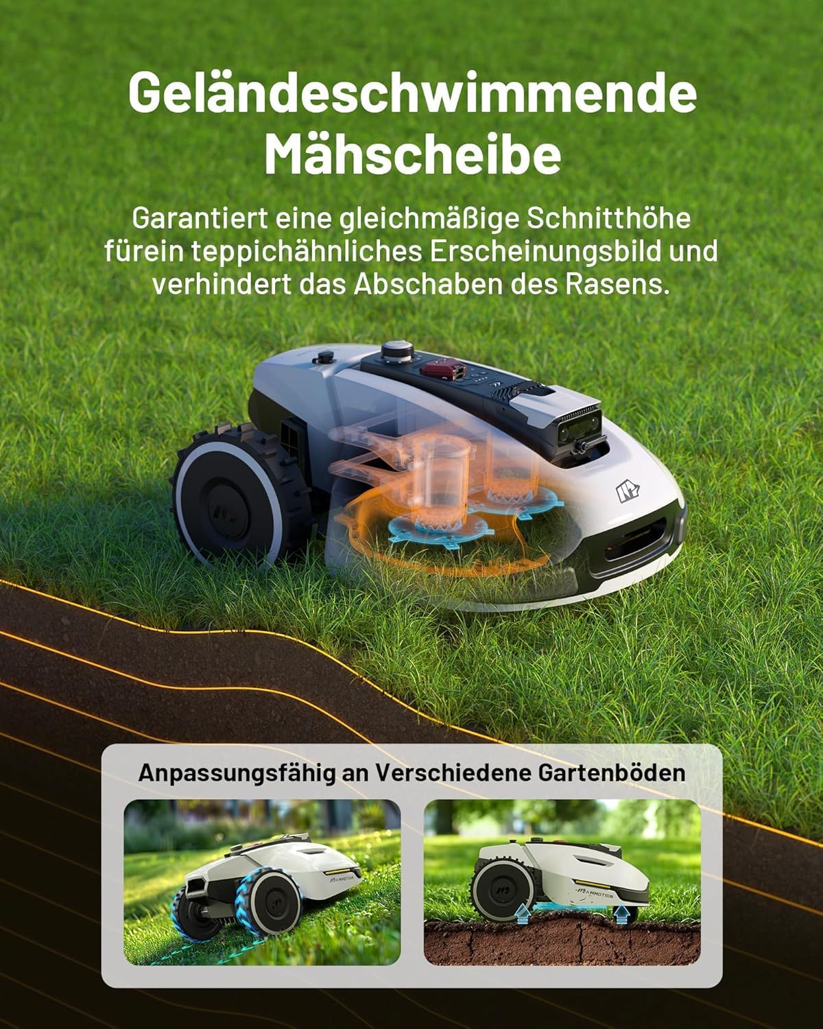 MAMMOTION YUKA 2000, 2000m², Ohne Kabel, NetRTK+Vision, 4G, 50% Steigungf