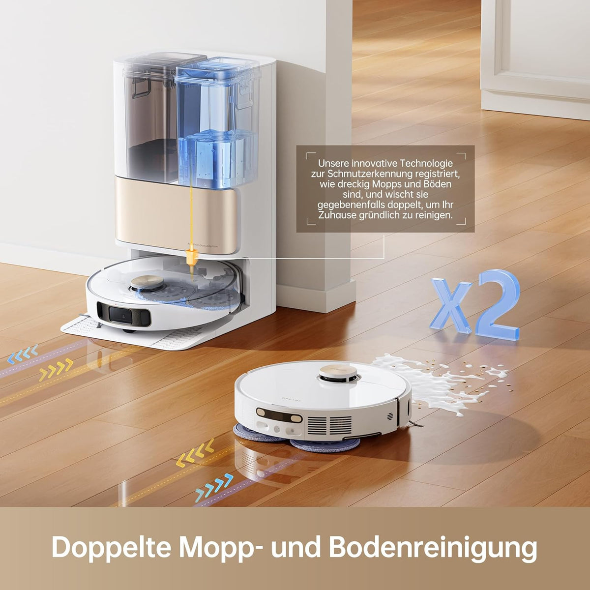 Dreame L10s Pro Ultra Heat, 7,000Pa, Heißwasser-Mopp, Teppicherkennung, Doppel-Mopp, Selbstreinigungf