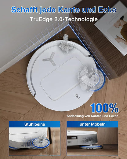ECOVACS DEEBOT T50 Omni Gen2 Saugroboter: 21.000 Pa, Wischfunktion, ZeroTangle, All-in-One Station, Weißd
