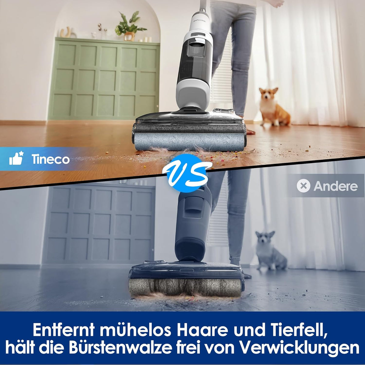 Tineco S6, 70°C Selbstreinigung, Flachdesign, 40 Min Laufzeitf
