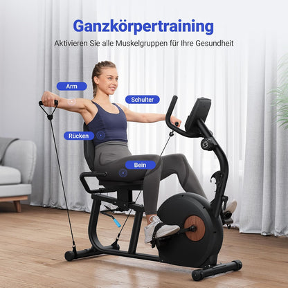 MERACH Liegeergometer: Heimtrainer mit Bluetooth und verstellbarer Rückenlehnel