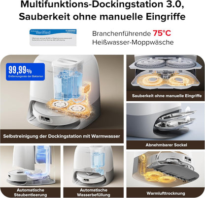 Roborock Qrevo Curv, 18,500Pa, Hebemopp, 75°C Wäsche, Anti-Tangle, Sprachsteuerungf