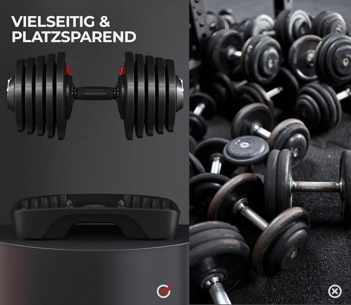 Yaheetech Verstellbare Hantel: 12/16‑in‑1 Schnellverstellung fürs Home‑Gyml