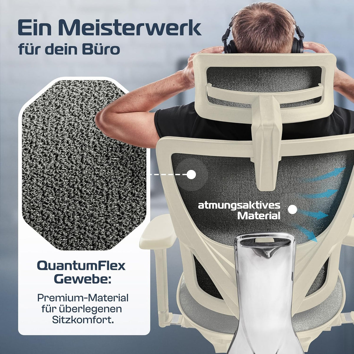 CLOUVOU MasterSeat Ergonomischer Bürostuhl: Testsieger, Individuell Anpassbar, Home Office & Gaming Stuhld