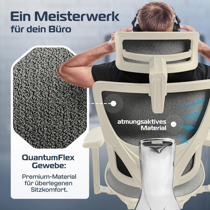 CLOUVOU MasterSeat Ergonomischer Bürostuhl: Testsieger, Individuell Anpassbar, Home Office & Gaming Stuhld