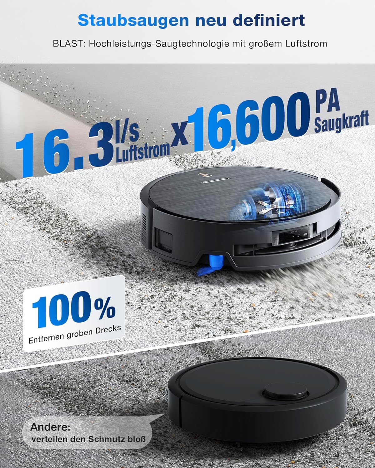 ECOVACS DEEBOT X9 PRO Omni: Intelligenter Saug-Wisch-Roboter, 16.600 Pa, Heißwasser-Moppwäsche.d