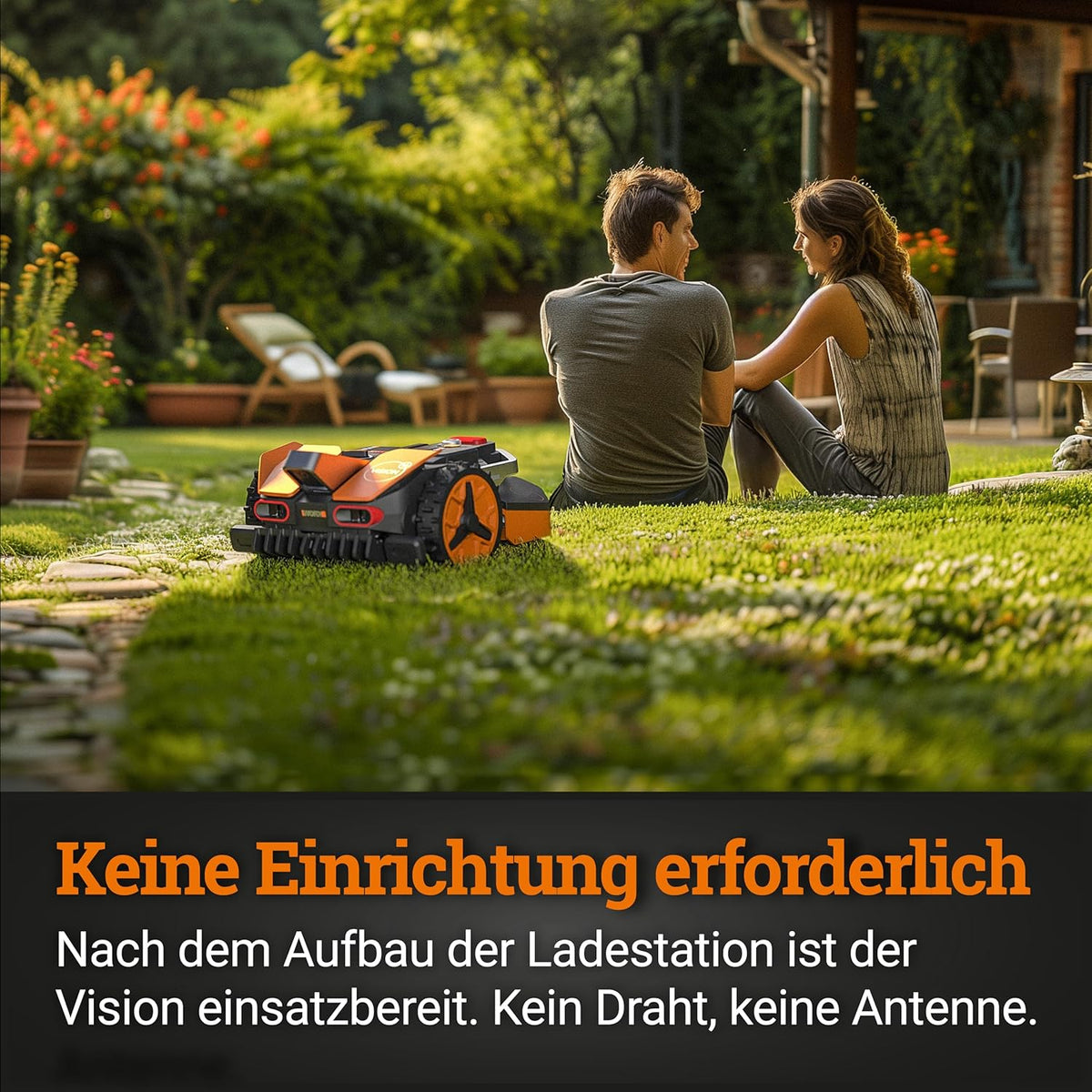 WORX Vision L1600 Mähroboter 1600 m² ohne Kabel, KI & Igelschutzf