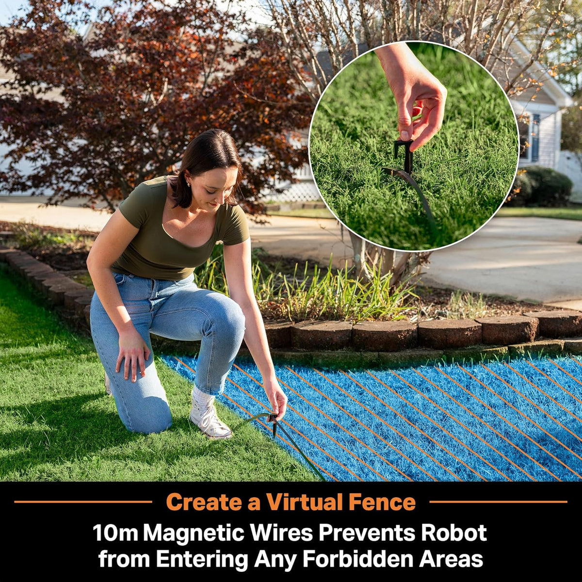 LawnMaster VBRM18AMID4R Mähroboter 800 m², ohne Kabel, WiFi & Appf