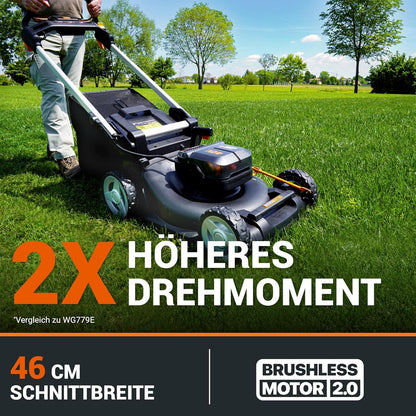 WORX WG749E Akku-Rasenmäher 40V, 46 cm, Radantrieb & Akku-Setf
