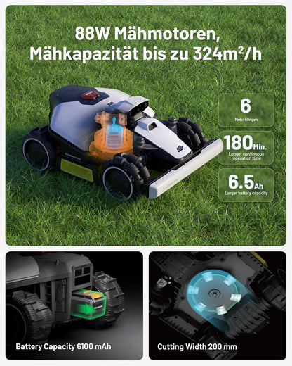 MAMMOTION LUBA mini AWD 1500 Mähroboter 1500 m², NetRTK+Vision, ohne Kabel, 80 % Steigungf