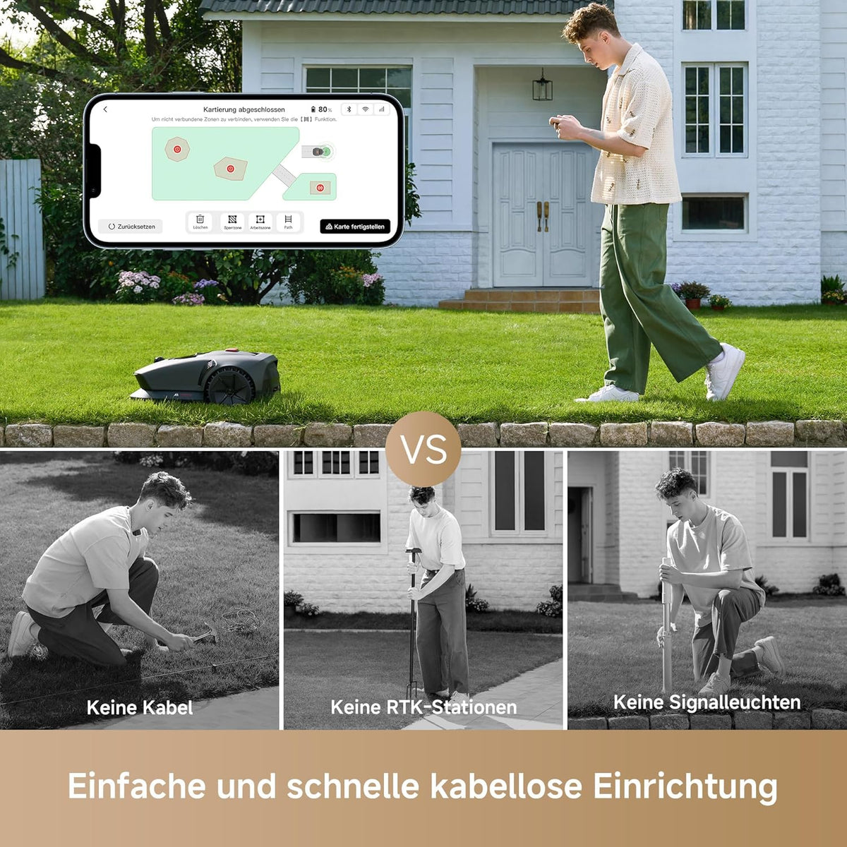 MOVA 600 Mähroboter 600 m², 3D-LiDAR & App-Steuerungf