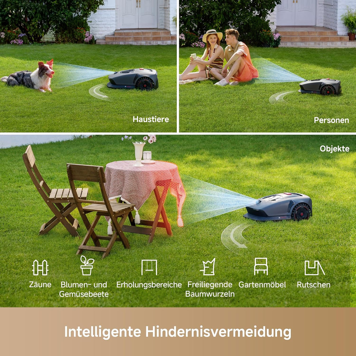 MOVA 1000 Mähroboter 1000 m², 3D-LiDAR & App-Steuerungf